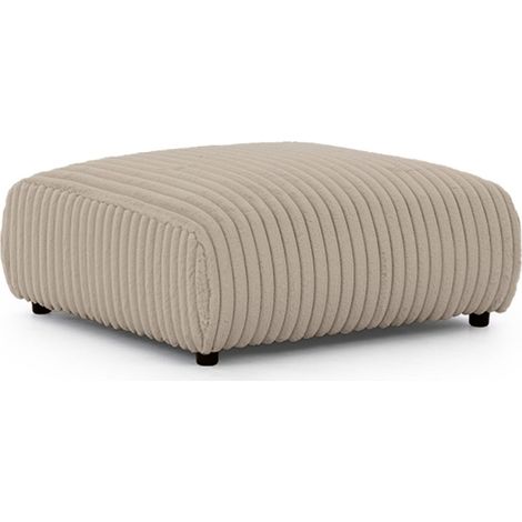 CAISA - Pouf en velours côtelé Café 88x88x37 cm