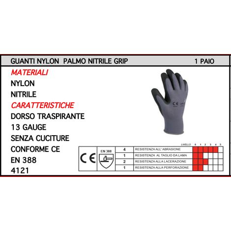 ORECA - GUANTI NYLON PALMO NITRILE GRIPTG 9