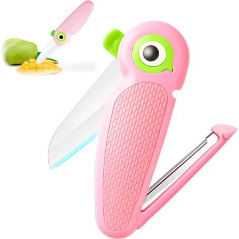 Ceramic Paring Knife, 2 in 1 Multifunctional Portable Peeler, Potato Peeler, Cucumber Peeler, Vegetable Peeler, Cute Portable Fruit Knife for Travel and Camping (1/5)