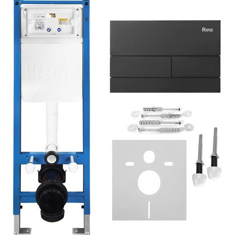 Vorwandelement für WC SLIM 024N mit drückerplatte T steel black (1/5)