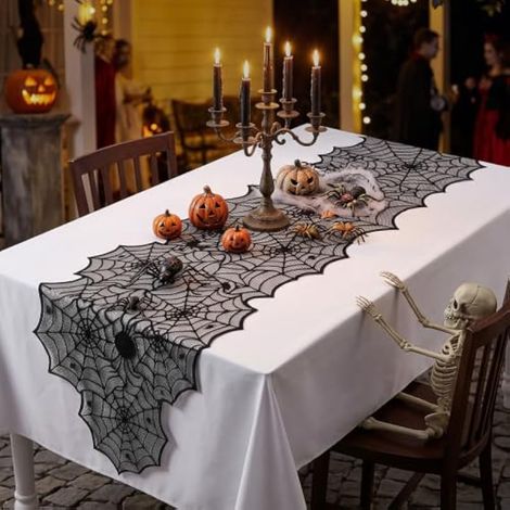 Chemin de table en toile Type 2 Araignée 45 x 72 mm Décoration d'Halloween (1/3)