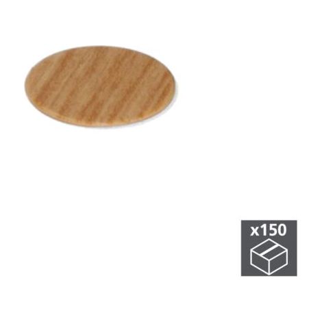 Emuca Tapa tornillos, adhesiva, D. 20 mm, color roble, 150 ud. -