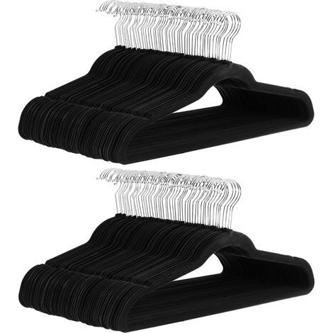 Set of 30 Black Velvet Suit Hangers (1/5)