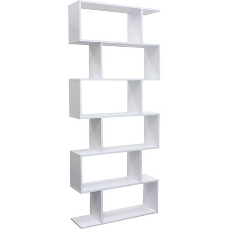Libreria in nobilitato bilaminato a 6 ripiani Linea Elegance - White (1/4)
