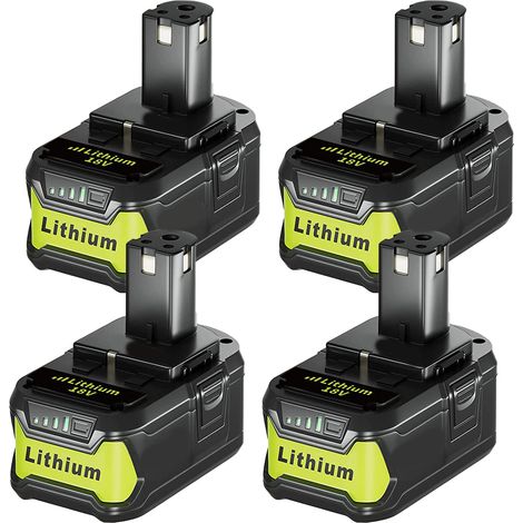 4Pack P108 18V 7.0 Ah Li-Ion Ersatzbatterie für Ryobi Akku One-Akku P108 P107 P105 P104 P103 P102 RB18L50 RB18L40 RB18L25