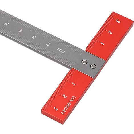 T-Winkel-Lineal aus Aluminiumlegierung, präzise Skala, multifunktional, tragbar, für die Holzbearbeitung (1/5)