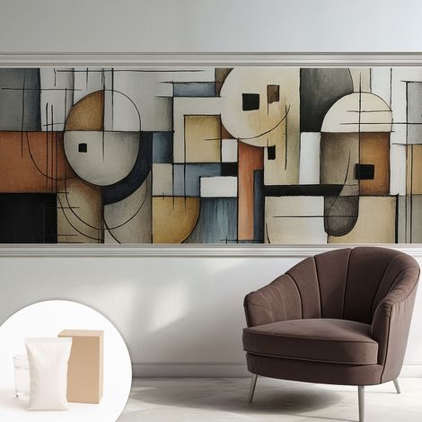 Carta Da Parati Non Tessuto - Con Colla Gratuita - Con Motivi Moderni - Design Elegante Per Pareti Armonia geometrica 250x104 cm (1/5)