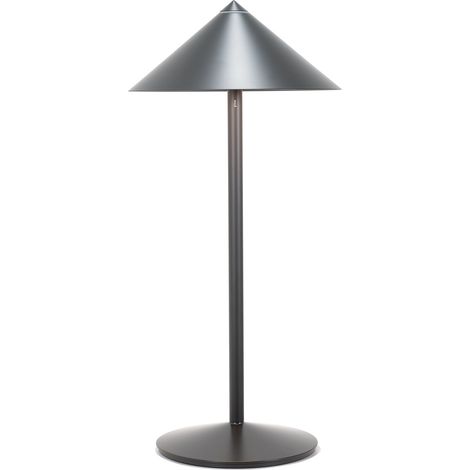Zafferano Lampada da Tavolo Led Ricaricabile Pina L Desk - 6W, IP65, Dimmer Touch, Testa Magnetica, Design Moderno per Interni ed Esterni - Titanio
