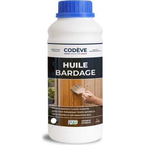 Huile Bardage - 1 L - Codeve Bois - Chêne - Pour La Protection De Votre Bardage En Pin, Sapin, épicéa Ou Douglas.