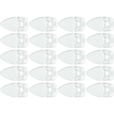 Cyclingcolors – Lot de 20 supports muraux de miroir ovales à visser – Plastique transparent – Pour fixation sécurisée dans toutes les pièces