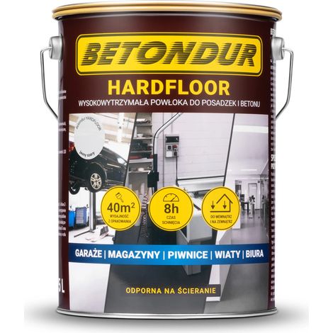 Peinture Betondur HARDFLOOR pour sols et béton, 5 L, revêtement durable, gris clair
