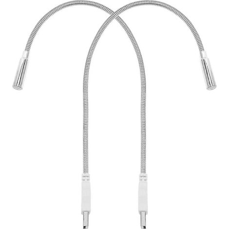 Lampada da tastiera a LED USB, flessibile, con collo d'oca in metallo, 2 pezzi, per laptop, ideale per la lettura. (1/5)