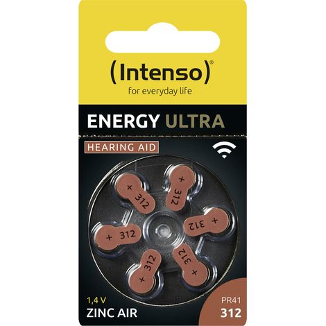 Intenso Hörgerätebatterie PR41-312 1.45 V 6 St. 148 mAh Zink-Luft 7504436 (1/4)