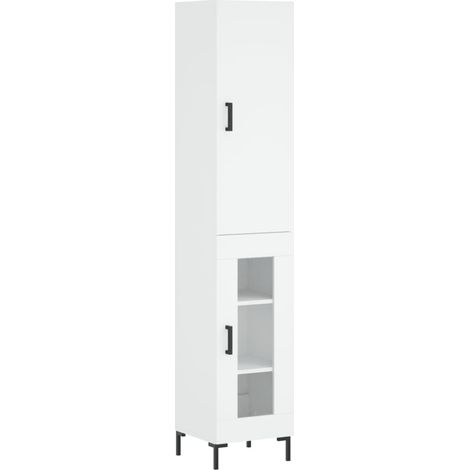 Buffet credenza cassettiera mobile contenitore organizer cucina soggiorno soggiorno alto 34,5 x 34 x 180 cm derivati del legno bianco 020032368