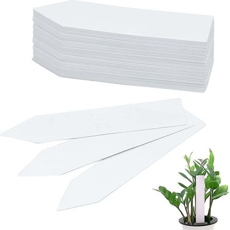 100 Pcs Étiquettes en Plastique de la Plante 10x2cm Étiquettes Jardin Imperméables en Plastique Marqueurs Semis Étiquettes Plante de Pépinière Étiquettes Pot de fleur plantes en PVC-DOU