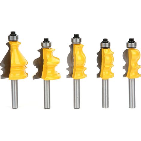 Fraise à main 8mm pour portes, rampes et moulures - 5 pièces - Outil de menuiserie professionnel (1/5)