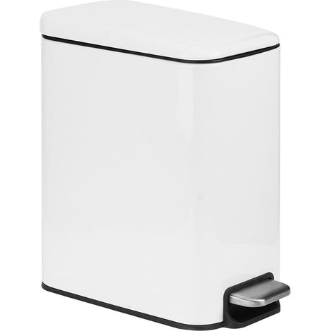 5L Stainless Steel Step Bin, Trash Can with Soft-Close Lid, Fingerprint Resistant, for Office, Kitchen, Bathroom, Bedroom (1/5)