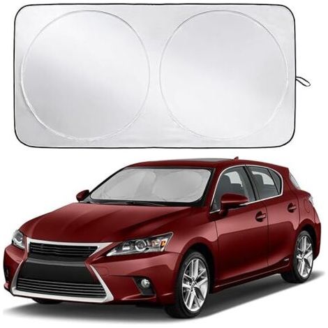 Pare-brise de voiture, pare-soleil intérieur pliable pour pare-soleil réfléchissant de voiture avec protection UV, adapté à la plupart des pare-soleil de voiture (1/5)