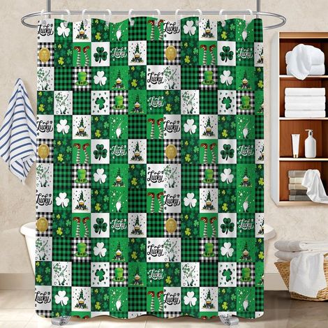 Kit rideau de douche en polyester 180x180 montage sans perçage bâche de douche pour mur irrégulier (1/5)
