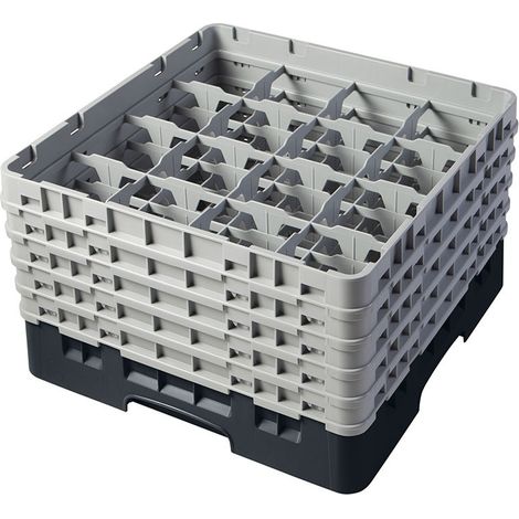 Casier lavage haut max 25.7 cm - 50 x 50 x 30.8 cm - Noir - Lot de 2 - Cambro