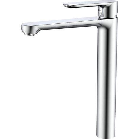 Grifo Lavabo caño alto monomando Baikal Cromo, aireador Neoperl, cartucho cerámico, material inoxidable AISI 304, grifería de baño, ahorro de agua