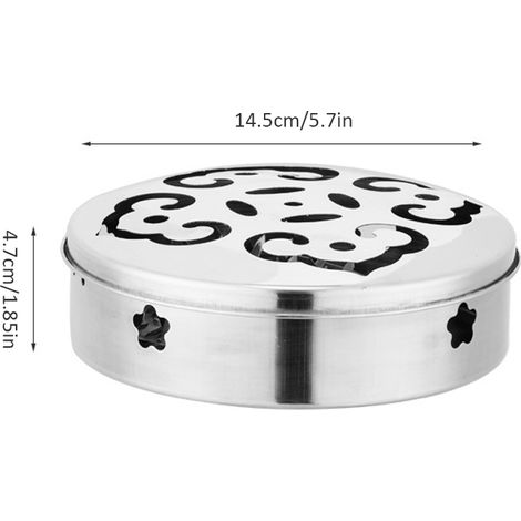 Runde Moskitospiralenbox aus Edelstahl mit Deckel (1/5)
