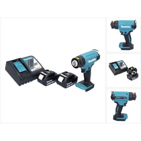 Makita DHG 180 RM 18 V 550 C pistola ad aria calda a batteria + 2x batteria ricaricabile 4,0 Ah + kit di ricarica