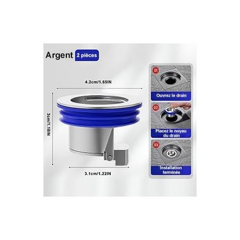 shower check valve with magnetic float and brass drain plug ensures quick drainage and suitable for shower cubicles silver (1/3)
