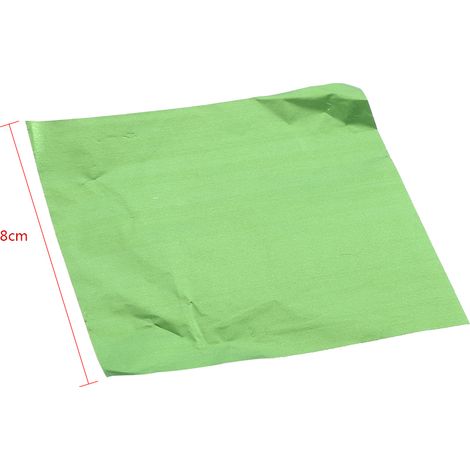 100 Stück/Packung quadratische Bonbon-Herstellungszutaten, Süßigkeiten, Schokoladen-Lollis-Folienverpackungen 3" x 3" grün (1/4)