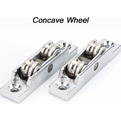 Bardusch-4pcs fenêtre coulissantes Poulie en zinc Matériel en alliage, Convient for porte coulissante et fenêtre Cabinet, Double Balancier Réglage de l'angle de roue (1/5)