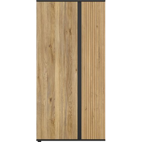 Armoire 2 portes Pia Noir et Bois (1/4)
