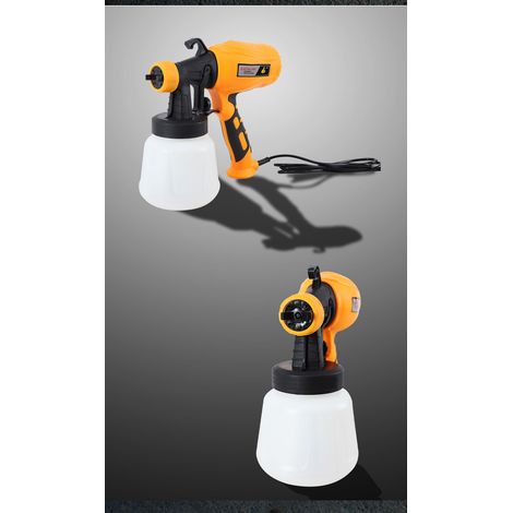 Pistolet à peinture (orange), pistolet à peinture électrique avec raccord de nettoyage et de soufflage, adapté aux abris de jardin, murs, etc. (1/5)