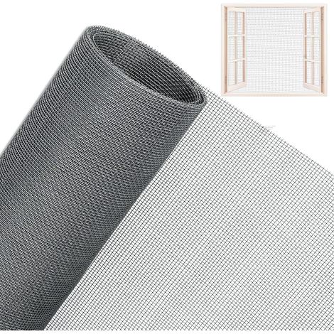 Moustiquaire Fenetre Chat, 120 x 250 mm Moustiquaire Fenetre Coulissante, Gris Moustiquaire Pour Fenêtre, Découpable Moustiquaire Fibre de Verre, pour Bureau, Maison, Verger (1/5)