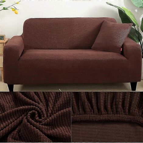 Housse de canapé épaisse, imprimée unie, pour salon, canapé d'angle, en forme de L (1/5)
