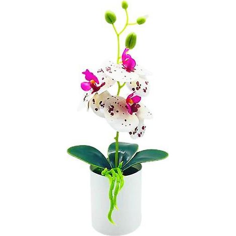 Bonsaï artificiel réaliste et durable, orchidée papillon artificielle, pour une conservation optimale.blanc (1/5)