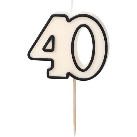 bougie chiffre 40 bougie 40e anniversaire hommes femmes anniversaire 40 ans décoration gâteau garniture cadeau bougie 40 noir crème (1/4)