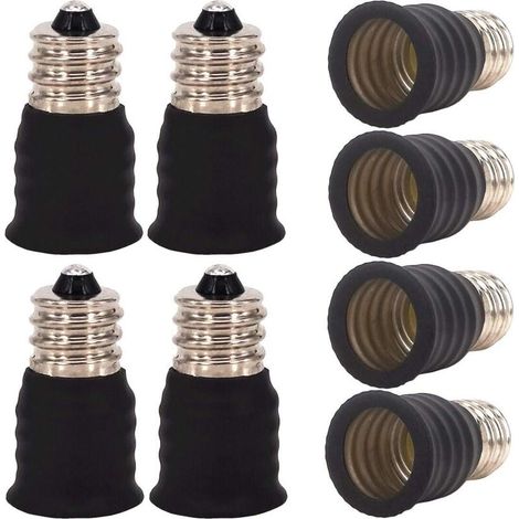 Confezione da 8 adattatori da E12 a E14 per lampadine a incandescenza da E12 a E14