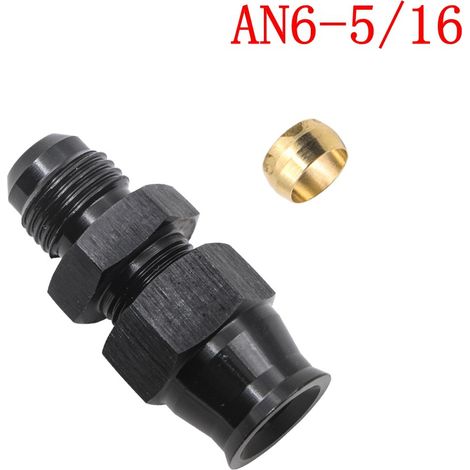 Adattatore da AN6 a 5/16", raccordo per tubo carburante, nero (1/4)