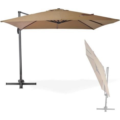 Parasol déporté Verona - 3 x 3 m - Kaki