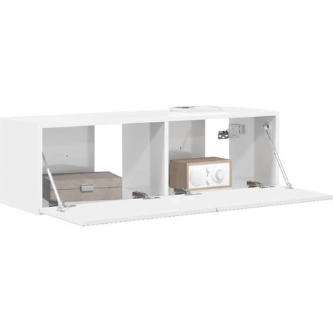 Maison Exclusive - Mobile TV da parete Bianco Lucido 98 x 31 x 29,5 cm