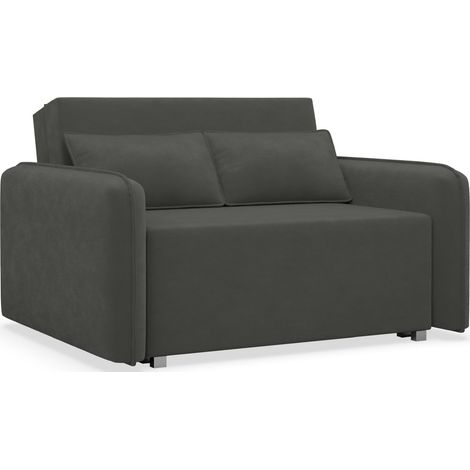 Selsey Duelia – Schlafsofa 2-Sitzer mit Bettkasten, Chenille hydrophob, Graphitgrau