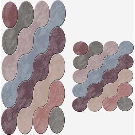 Set tappeti bagno antiscivolo lavabili 2 pezzi Almira - Multicolore (1/5)