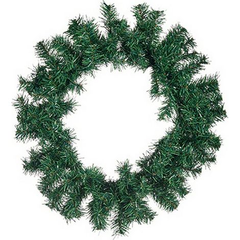 Couronne de Noël - 40 x 6 x 40 cm - Plastique - Vert - Décoration intérieure
