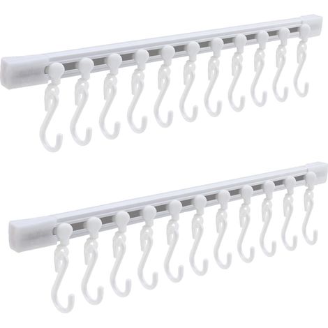 Portautensili da cucina a parete - Ganci per utensili da cucina, montaggio a parete senza fori, binario a parete con 10 ganci per cucina e bagno (confezione da 2,27 cm)