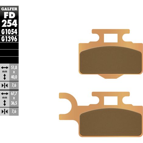 GALFER BREMSBELÄGE KH302 SINTERMETALL (GOLD) OFFROAD (KX65 VORNE)