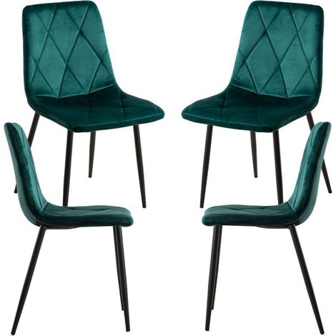Packs Sillas Comedor - Pack 4 Sillas Lyke Terciopelo - Verde