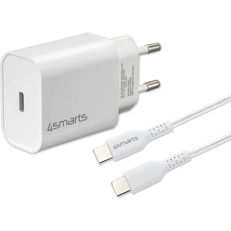 Chargeur Secteur 20W - Chargeur Mural USB C Power Delivery avec Câble USB C pour Chargement Rapide de Portables et Tablettes - Blanc (1/5)