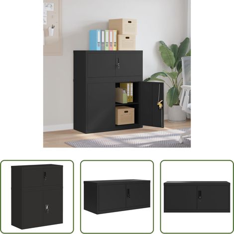 vidaXL Büro -  Aktenschrank Schwarz 90x40x110 cm Stahl (1/5)