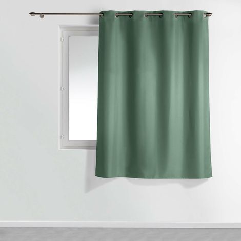 Rideau à œillets petite hauteur 140 x 180 cm – polyester uni essentiel – Cèdre