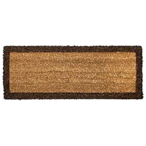 [MAI UTILIZZATO]Battistrada antiscivolo per porta d'ingresso in noce naturale, marrone - 27x70 cm (1/2)